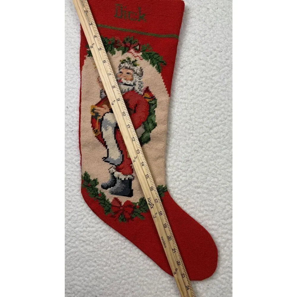 Steinwinder Enterprises Santa Toys List Embroidered Needlepoint Stocking‎
